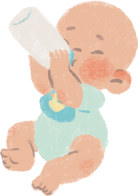 Crayon Baby Drinking Milk